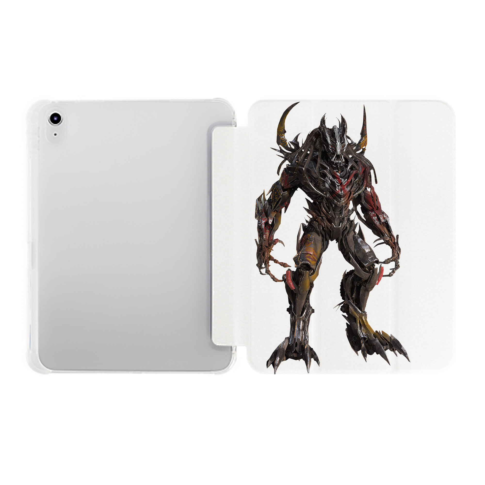 （画像用） Transformers トランスフォーマー IPad ケース ペン収納付き 三つ折りスタンド PUレザー×シリコン 対応機種9.5/10.5/10.9インチ